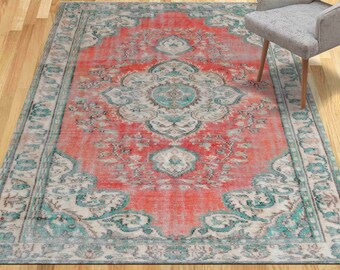 Salon Decor Rug, Chenille Rug, Colorful Rug, Gift For The Home, Antique Decor Rug, Red Rugs, Kitchen Rug, Bedroom Rug, Saloon Rug,