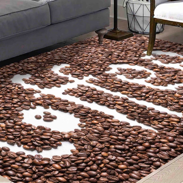 Coffee Rug, Coffee Lover Gift Rugs, Brown Rug, Modern Rug, Wall Hanging Rug, Accent Rug, Kitchen Rug, Custom Rug, Popular Rug, Cafe Rug,