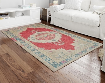 Vintage Pattern Rug, Vintage Turkish Rug Style Rugs, Green Rug, Bohemian Rug, Turkish Rug, Thin Rug, Living Room Rug, Non Slip Rug,