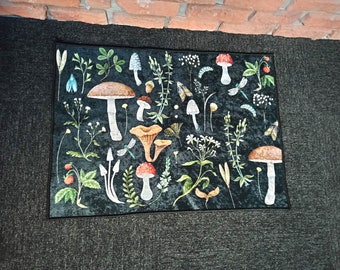 Thin Rug, Door Mat, 3D Printeds Rug, Non-Slip Carpet, Modern Rug, Trendy Rugs, Mushroom Rug,Custom Rug, Large Rug, Non-Slip Carpet,