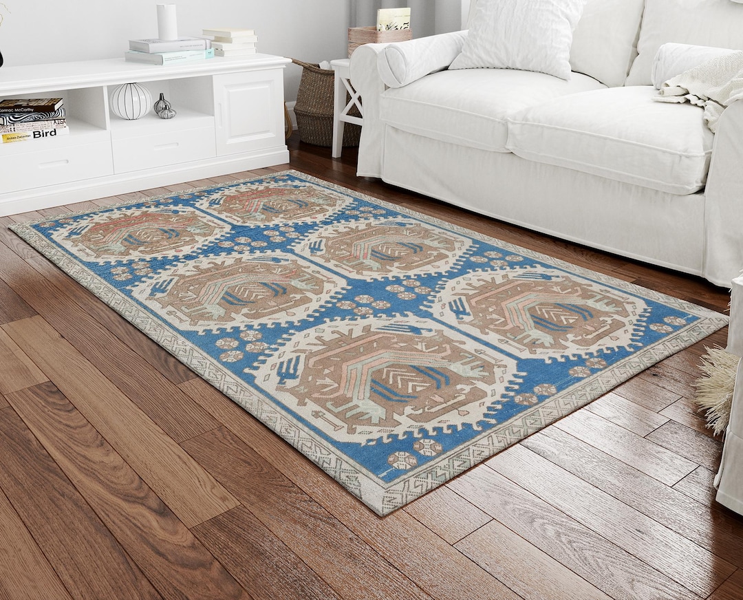 Vintage Pattern Rugs, Blue Rugs, Brown Rug, Vintage Style Rugs, Turkish ...