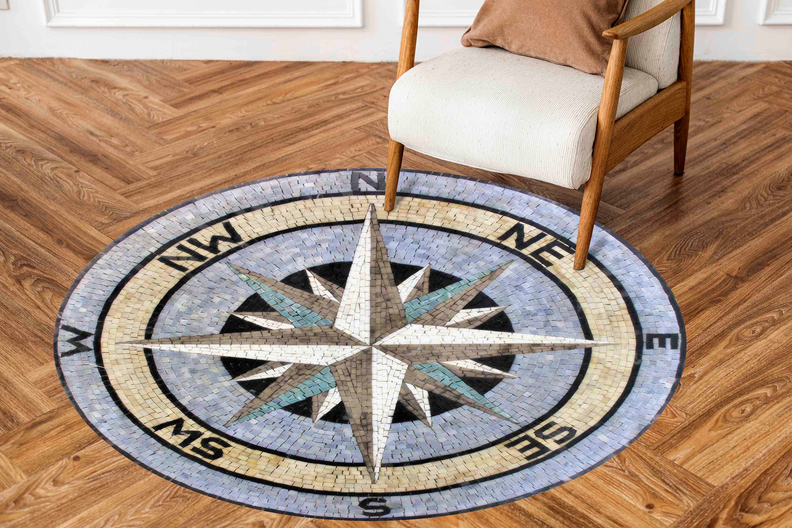 Compass Rug, Compass Round Rug, Trendy Rugs, Modern Rug, Kitchen Rug ...