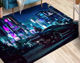 Runner Rug, Gift Rug, Accent Rug, Gift For Her, Modern Rug, Computer Games Rugs, Cyberpunk Rug, Bedroom Rug, Runner Rug, Kitchen Rug,