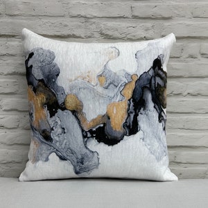 Black and White Pillow Case, Luxury Marble Pillow Cover, Black Marble Cushion Case, Marble Pillow, Luxury Pillow, Living Room Pillow,