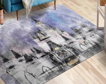 Large Rug, Custom Rug, Runner Rug, Gift Rug, Kids Room Rugs, Disneyland Rug, Cinderella Castle Rugs, Car Mat, Custom Rug, Thick Rug,