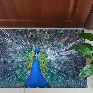 Stair Rug, Home Decor Rug, Accent Rug, Gift For Him, Animal Rug, Peacock Lover Gift Rug, Peacock Rugs, Gift For The Home, Indoor Rug, image 7