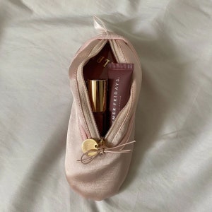 Ballet Slipper Coquette Pink Pencil Pouch Container - Pink ballerina makeup bag female cute aesthetic