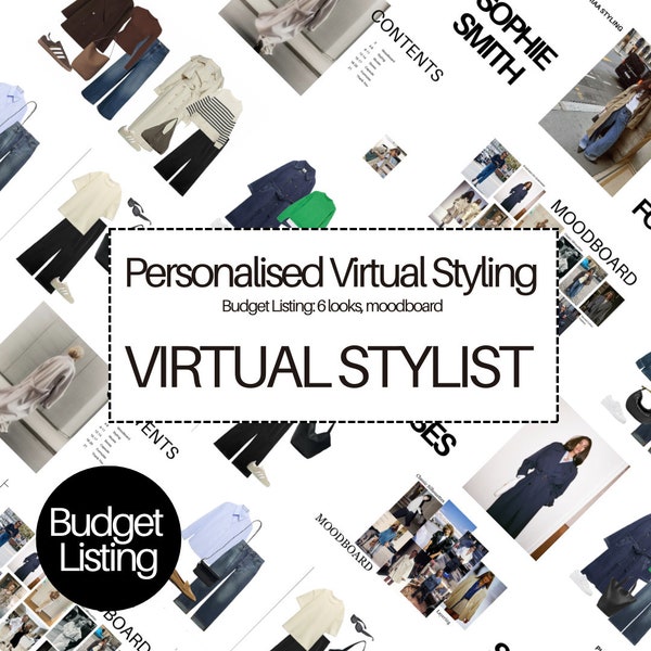 Virtuelles personalisiertes Style-Lookbook - 5 Outfits - Online Fashion Virtueller Stylist und Styling-Schrank-Stylist