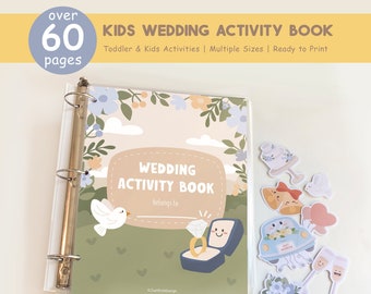 Kids Wedding Activity Book, Wedding Coloring Book, Kids Activity Book, Wedding Favors, Wedding Table Games, Printable Wedding Coloring
