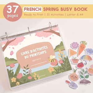 Livre Occupé de printemps en français à imprimer, cartable d'apprentissage du français pour tout-petits, ressources pour l'école à la maison en français, activités préscolaires en français, numérique