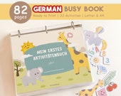 German Busy Book Printable, German Toddler Learning Binder, Preschool Activities, German Homeschool Resources, Kids Quiet Book, DIGITAL