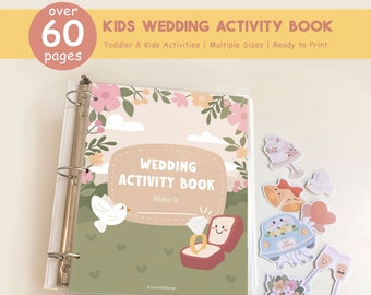 Kids Wedding Activity Book, Wedding Coloring Book, Wedding Favors, Kids Activity Book, Wedding Table Games, Printable Wedding Coloring