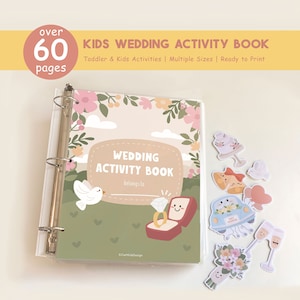 Kids Wedding Activity Book, Wedding Coloring Book, Wedding Favors, Kids Activity Book, Wedding Table Games, Printable Wedding Coloring