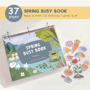 Spring Busy Book Printable, Spring Garden Activity Book, Toddler Learning Binder, Preschool Activities, Homeschool Resources, Digital