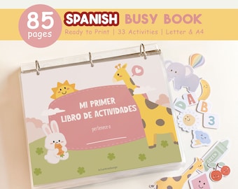 Spanish Toddler Learning Binder, Spanish Busy Book Printable, Preschool Activities, Spanish Homeschool Resources, Kids Quiet Book, DIGITAL