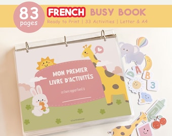French Toddler Learning Binder, French Busy Book Printable, Preschool Activities, French Homeschool Resources, Kids Quiet Book, DIGITAL,Girl