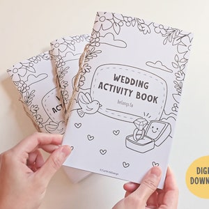 Kids Wedding Activity Book, Wedding Coloring Book, Kids Activity Book, Printable Wedding Coloring, Wedding Table Games, Wedding Favors