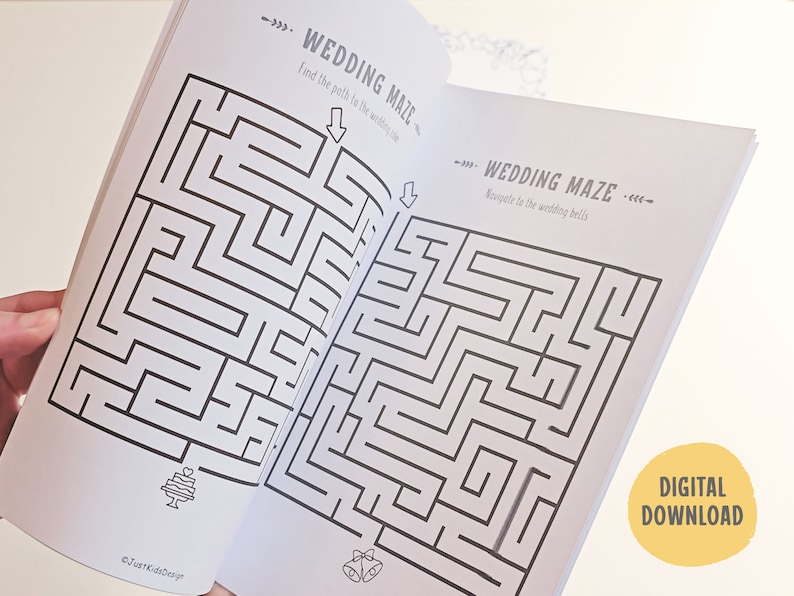 Kids Wedding Activity Book, Wedding Coloring Book, Kids Activity Book, Printable Wedding Coloring, Wedding Table Games, Wedding Favors