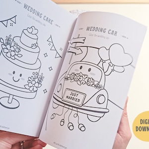 Kids Wedding Activity Book, Wedding Coloring Book, Kids Activity Book, Printable Wedding Coloring, Wedding Table Games, Wedding Favors