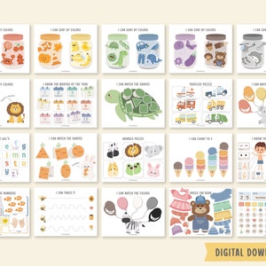 Busy Book Printable, Toddler Learning Binder, Preschool Activities, Homeschool Resources, Montessori Materials, Kids Quiet Book, Digital image 3