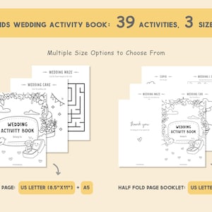 Kids Wedding Activity Book, Wedding Coloring Book, Kids Activity Book, Printable Wedding Coloring, Wedding Table Games, Wedding Favors