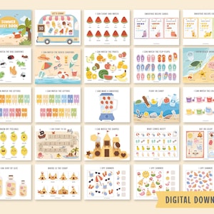 Summer Busy Book Printable, Summer Activity Book, Toddler Learning Binder, Preschool Activities, Homeschool Resources, Digital