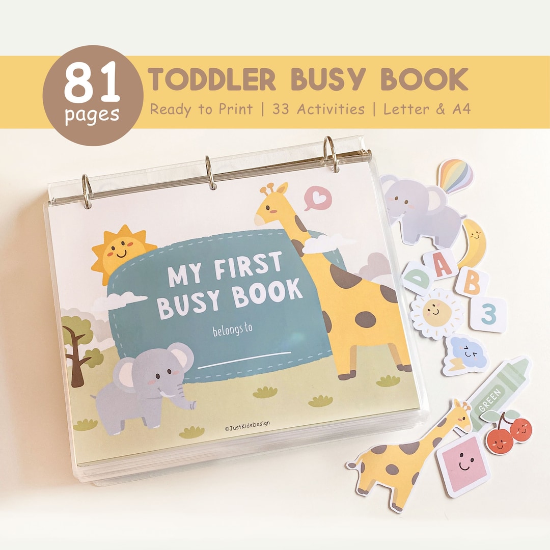 Busy Book Printable, Toddler Learning Binder, Preschool Activities