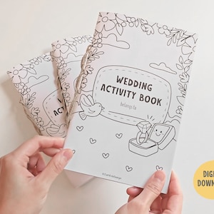 Kids Wedding Activity Book, Wedding Coloring Book, Wedding Favors, Kids Activity Book, Wedding Table Games, Printable Wedding Coloring