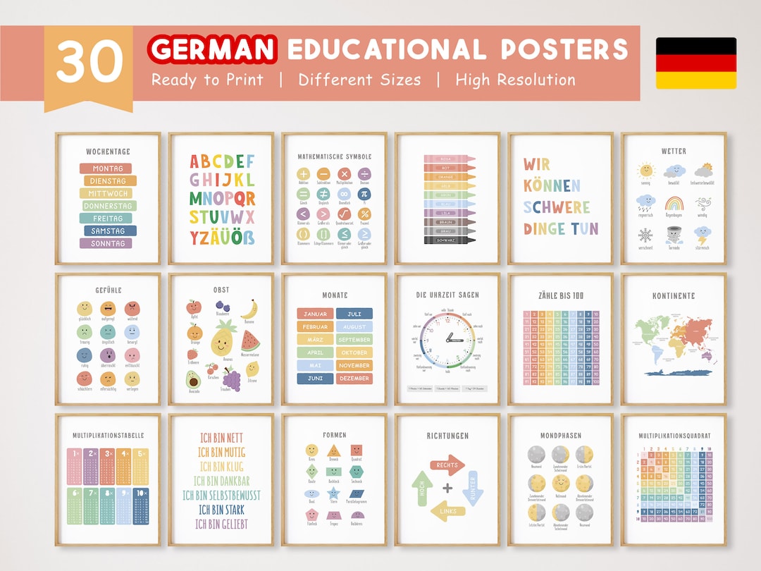 30 German Educational Posters German Learning Posters Etsy