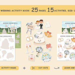 Kids Wedding Activity Book, Wedding Coloring Book, Wedding Favors, Kids Activity Book, Wedding Table Games, Printable Wedding Coloring