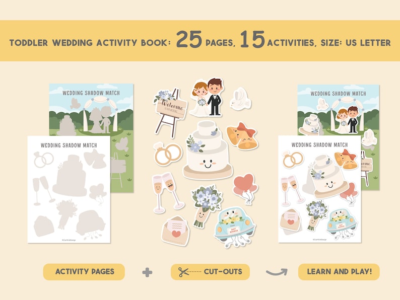 Kids Wedding Activity Book, Wedding Coloring Book, Wedding Favors, Kids Activity Book, Wedding Table Games, Printable Wedding Coloring