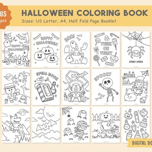 Halloween Busy Book Printable, Halloween Activity Book, Toddler Learning Binder, Halloween Coloring Pages, Halloween Kids Activity, Digital