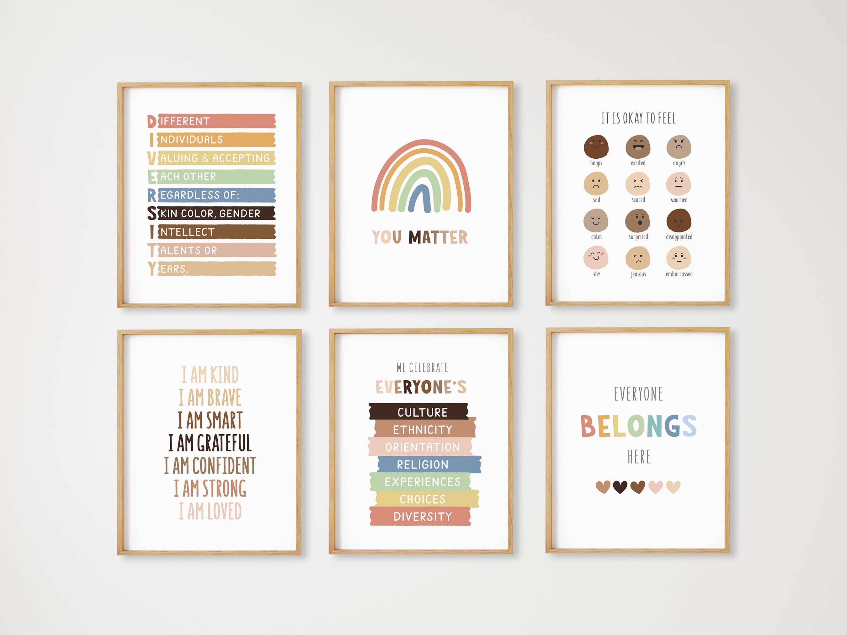 Handmade Inclusive Signs 12 Inclusive Posters, Inclusion Prints Wall Art, Inclusive Classroom ...