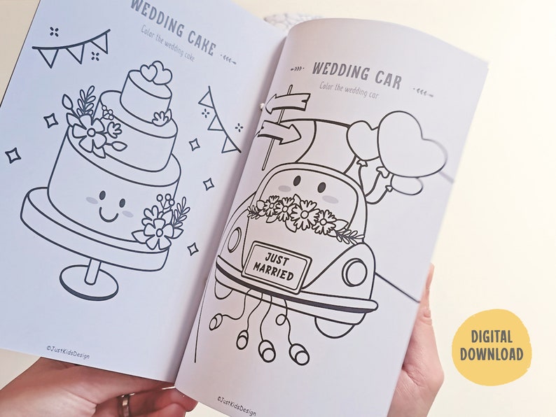 Kids Wedding Activity Book, Wedding Coloring Book, Kids Activity Book, Wedding Favors, Wedding Table Games, Printable Wedding Coloring bild 4