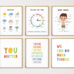 Set of 15 Educational Posters, Montessori Classroom Decor, Homeschool ...