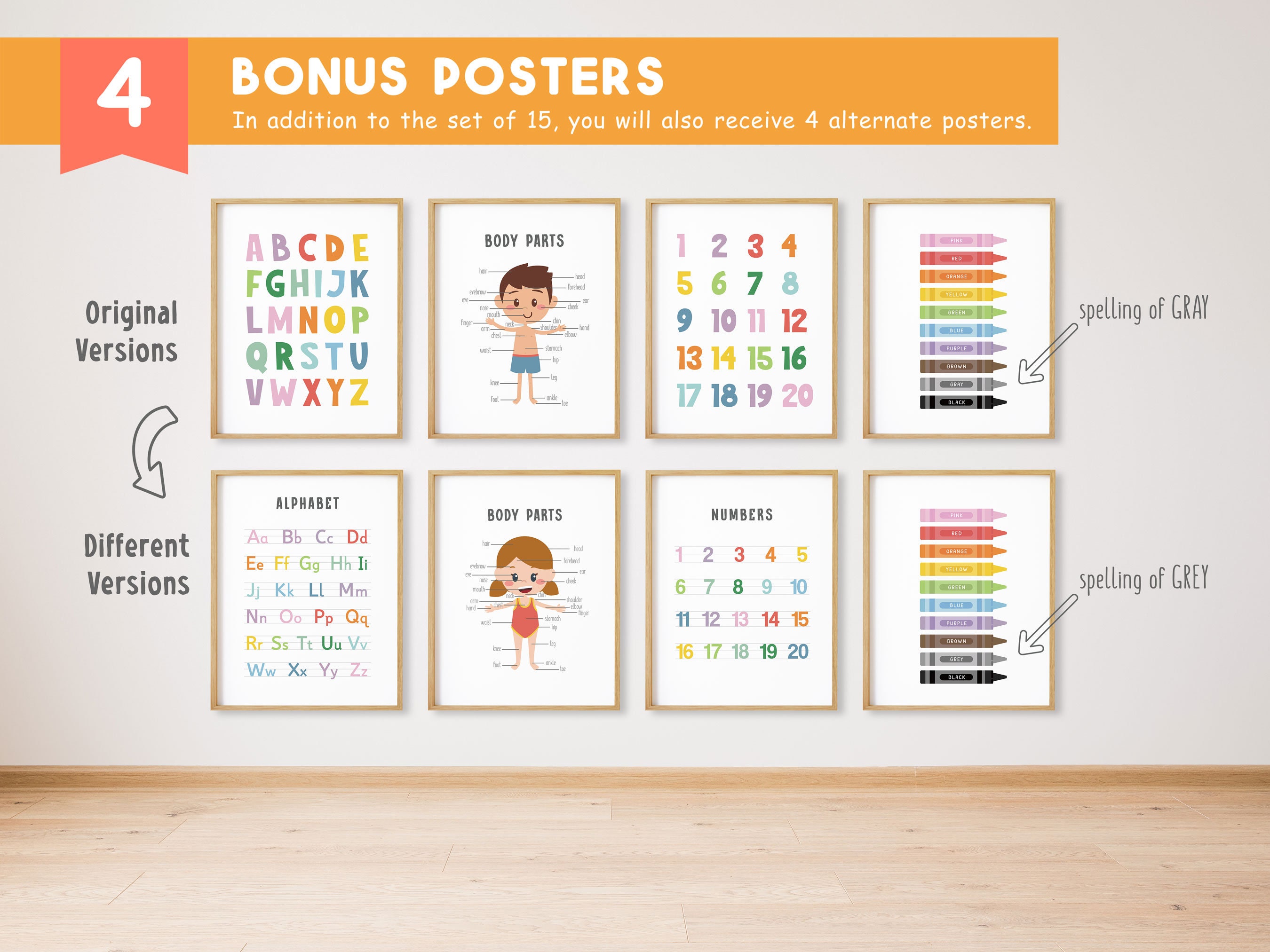 Set of 15 Educational Posters, Montessori Classroom Decor, Homeschool ...