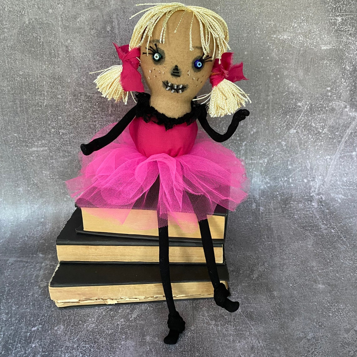 Creepy Doll . Pink Halloween . Bookshelf Decor . Etsy