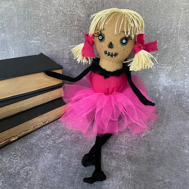 Creepy Doll . Pink Halloween . Bookshelf Decor . Etsy