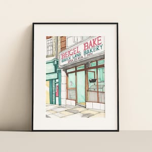 Beigel Bake Bakery Zeichnung London Architektur Skizze Wand-Dekor-Kunst