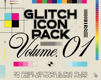 Icon Pack FREE Glitch Asset Pack for designers, Check Description