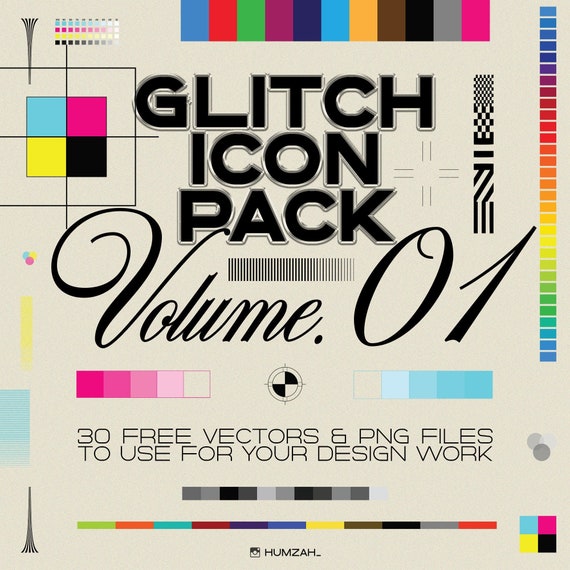 Icon Pack FREE Glitch Asset Pack for designers, Check Description