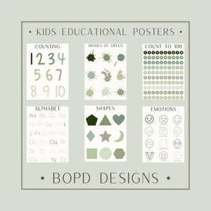 Paquete de 10 carteles educativos - Verde