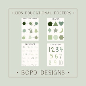 Paquete de 4 carteles educativos - Verde