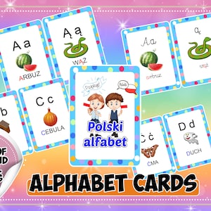 Polnische Alphabet-Lernkarten | Polnisches Alphabet | Druckbare PDF-Poster | POLNISCHE Sprache | Polnisch lernen | Karty Pracy Dzieci Digitaler Download