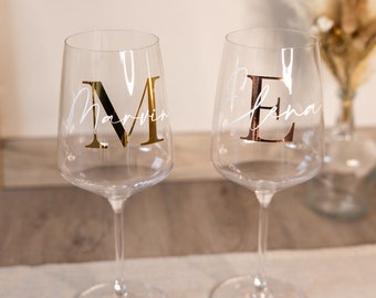 Personalisiertes Weinglas | Vinyl | Wein | Geschenkidee | Glas | Initialen | Hochzeit | JGA | Party