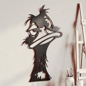 Grappige struisvogel SVG lasersnijbestand, lange nek vogel muurdecoratie DXF voor Cricut