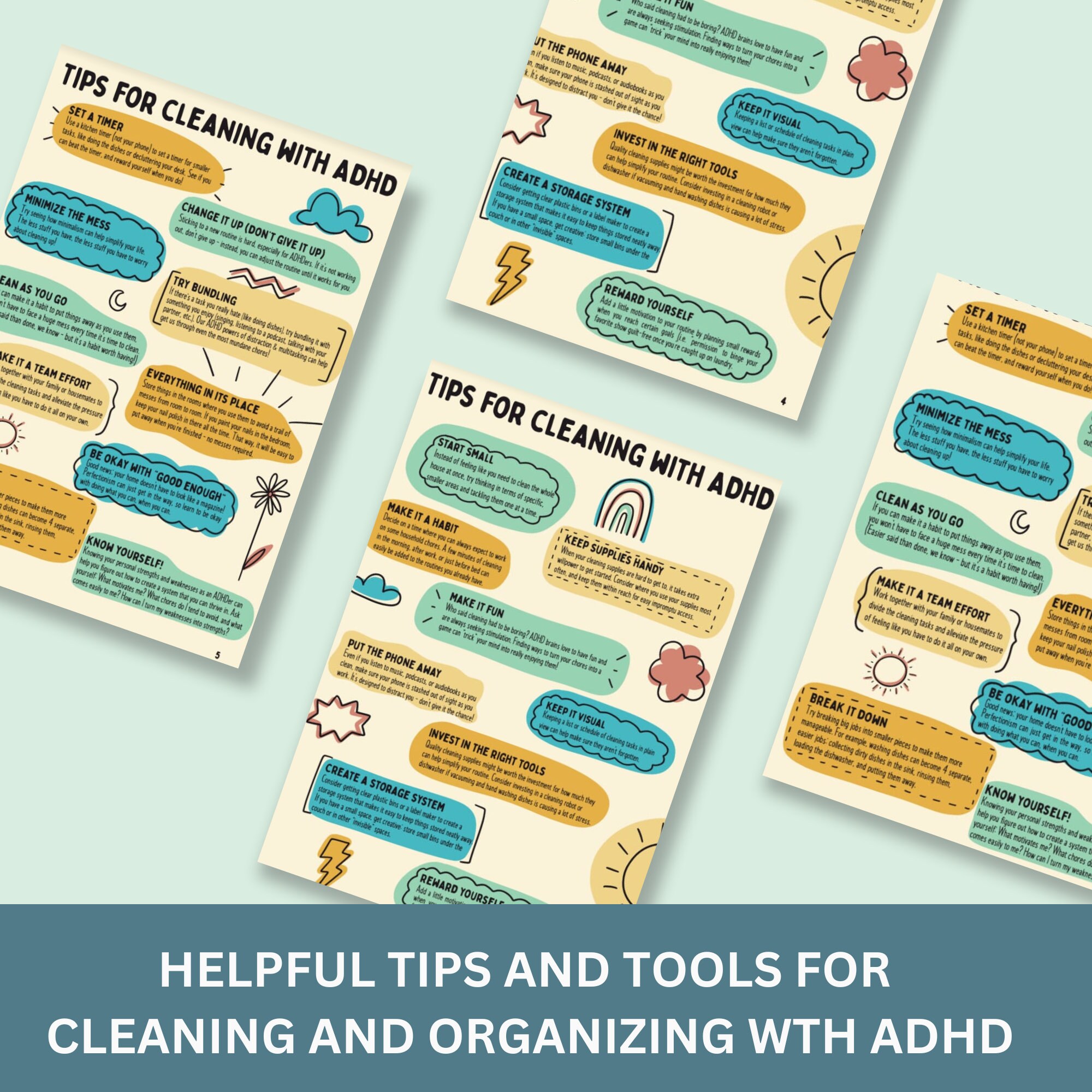 Adhd Cleaning Hacks The Ultimate Guide To Tackling Mess And Clutter Etsy