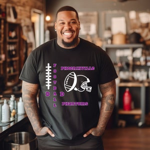 Football Dad, Team Dad, Go Team, Unisex Heavy Cotton Tee