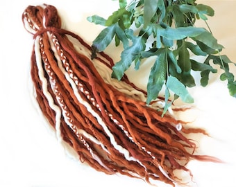 Merino Wool Dreadlocks DE Extensions - Honey Blonde, Foxy Red, White
