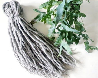 wool dreadlocks dreads DE extensions gray grey soft full set SHORT medium LONG double ended 30/40/50/60 pieces